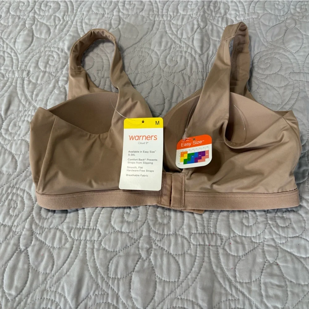Warner's Tan Lightly Lined Cloud 9 Bra Size Medium - Picture 2 of 8